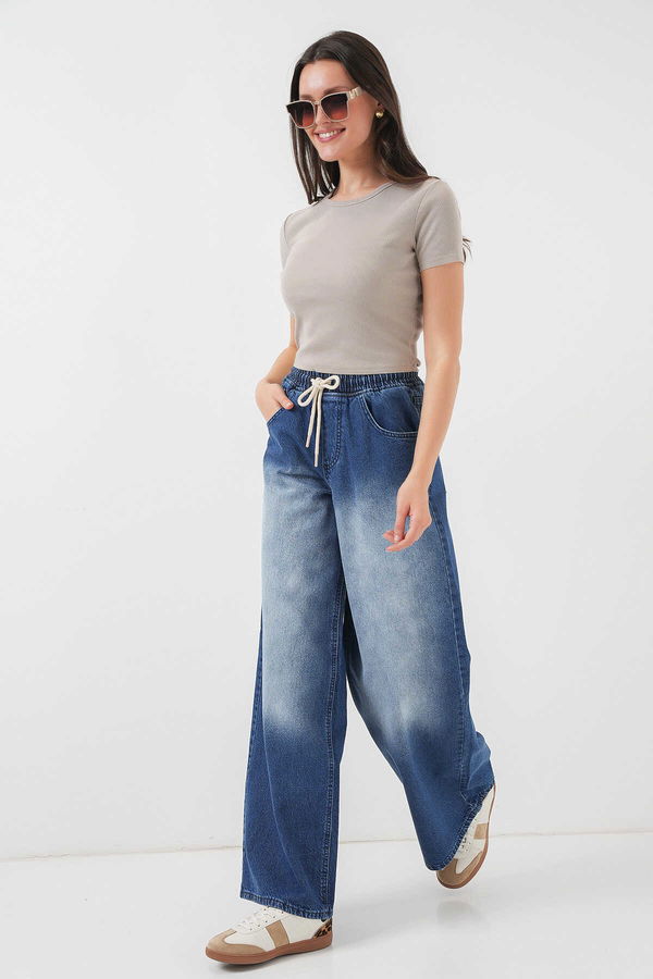 Gabria Bel Lastikli Bol Paça Jean Pantolon MAVI Gabria Bel Lastikli Bol Paça Jean Pantolon MAVI