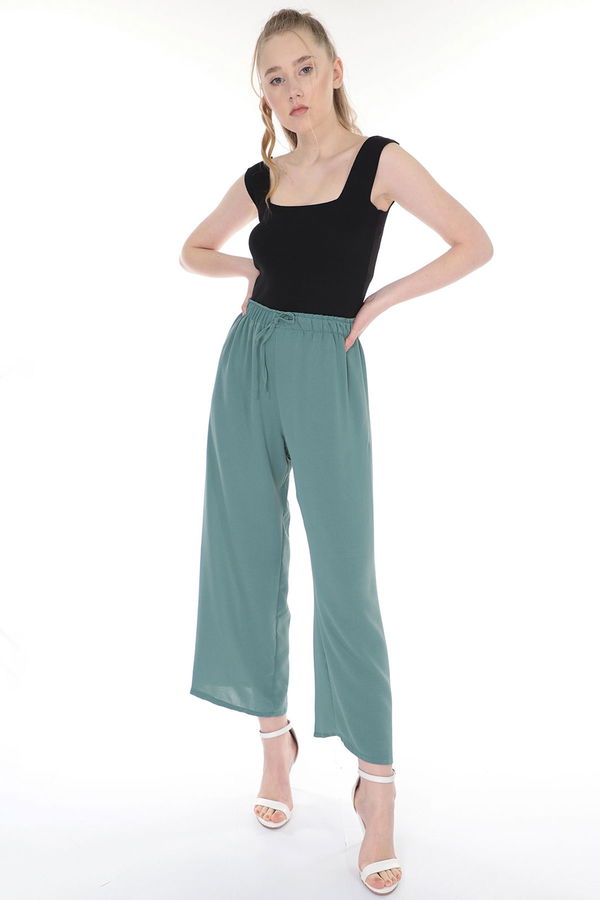 Bel Lastikli Bol Paça Pantolon MINT Bel Lastikli Bol Paça Pantolon MINT
