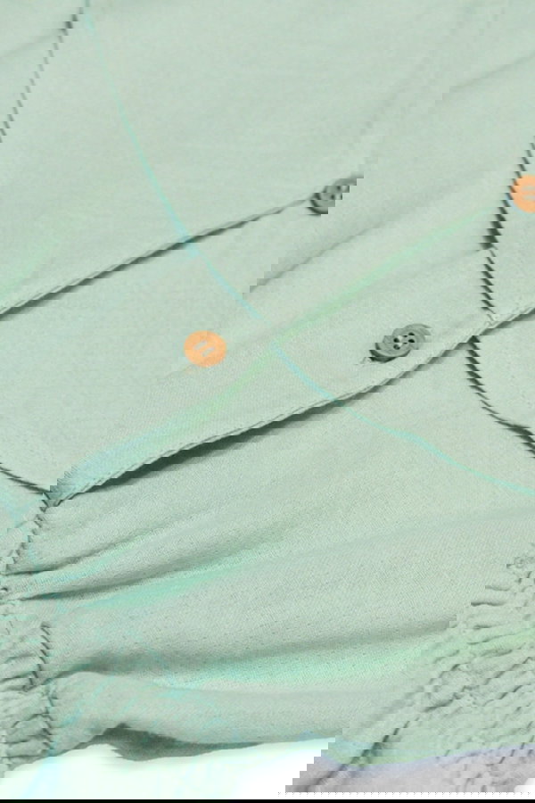 Belden Büzgülü Nakışlı Tulum MINT