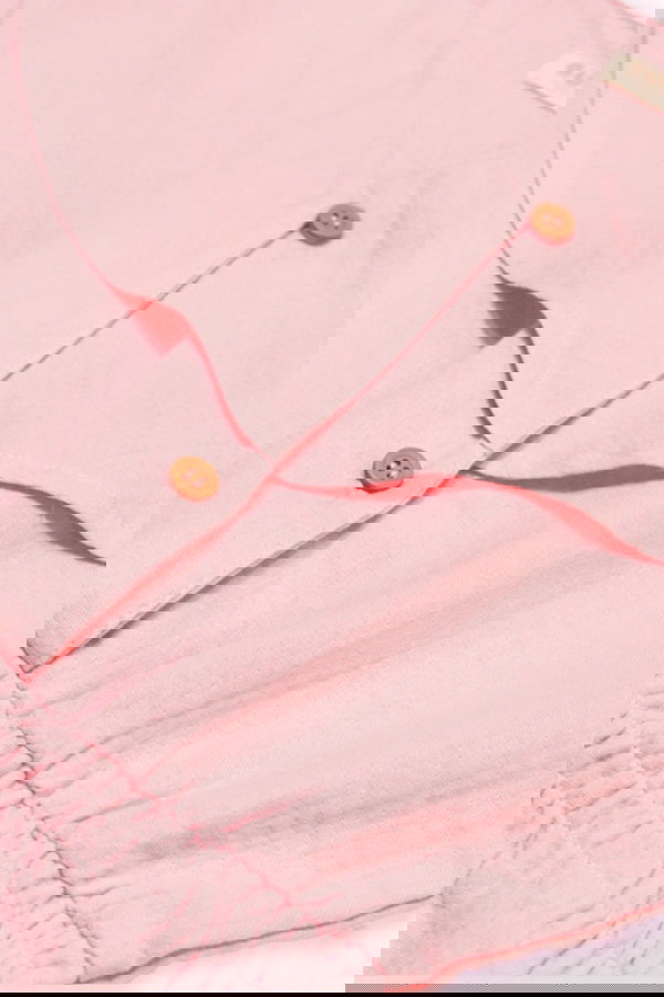 Belden Büzgülü Nakışlı Tulum PEMBE