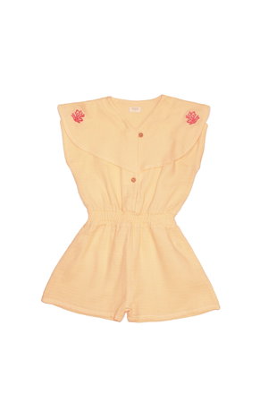 Belden Büzgülü Nakışlı Tulum TURUNCU