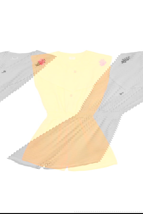 Belden Büzgülü Nakışlı Tulum TURUNCU