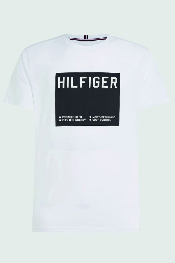 Tommy Hilfiger Baskılı Erkek T-shirt BEYAZ