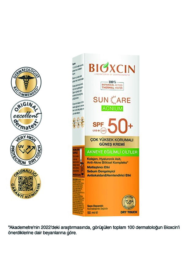 Bioxcin Sun Care Akneye Eğilimli Ciltler İçin Güneş Kremi Beyaz