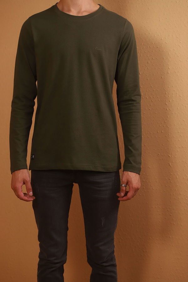 Bisiklet Yaka Nakışlı Sweat HAKI Bisiklet Yaka Nakışlı Sweat HAKI