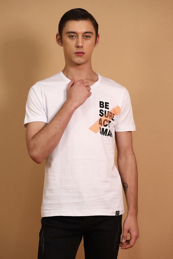 Baskılı T-Shirt Beyaz Baskılı T-Shirt Beyaz