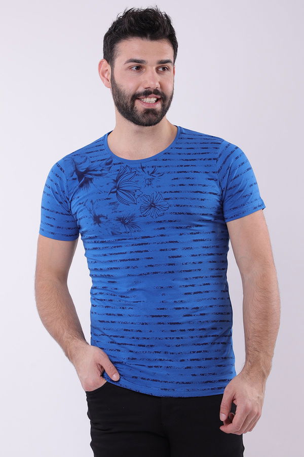 Bisiklet Yaka Baskılı Tshirt SAKS Bisiklet Yaka Baskılı Tshirt SAKS