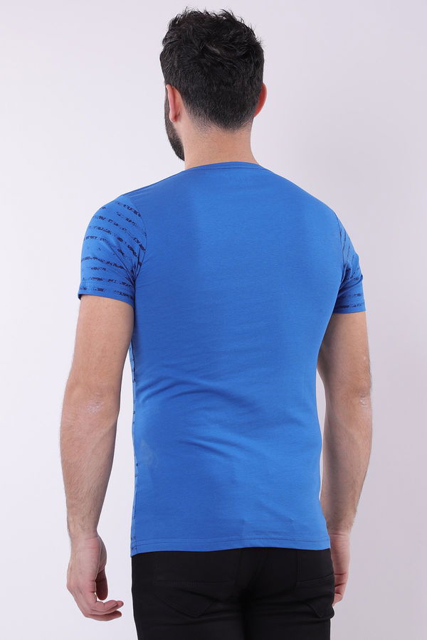 Bisiklet Yaka Baskılı Tshirt SAKS Bisiklet Yaka Baskılı Tshirt SAKS