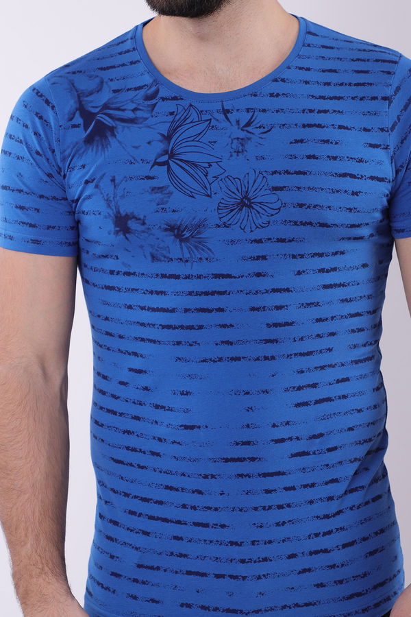 Bisiklet Yaka Baskılı Tshirt SAKS Bisiklet Yaka Baskılı Tshirt SAKS