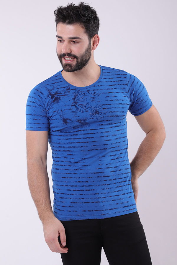 Bisiklet Yaka Baskılı Tshirt SAKS Bisiklet Yaka Baskılı Tshirt SAKS