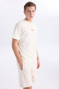 Jack & Jones Bisiklet Yaka Erkek T-shirt KREM