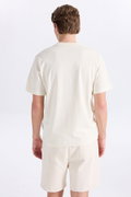 Jack & Jones Bisiklet Yaka Erkek T-shirt KREM