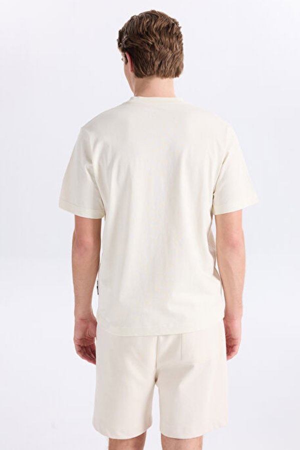 Jack & Jones Bisiklet Yaka Erkek T-shirt KREM