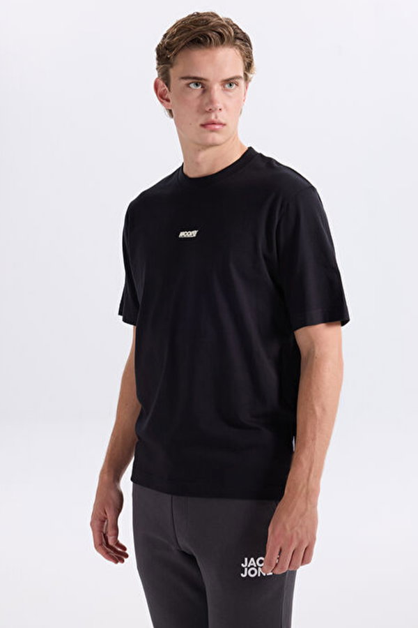 Jack & Jones Bisiklet Yaka Erkek T-shirt SIYAH