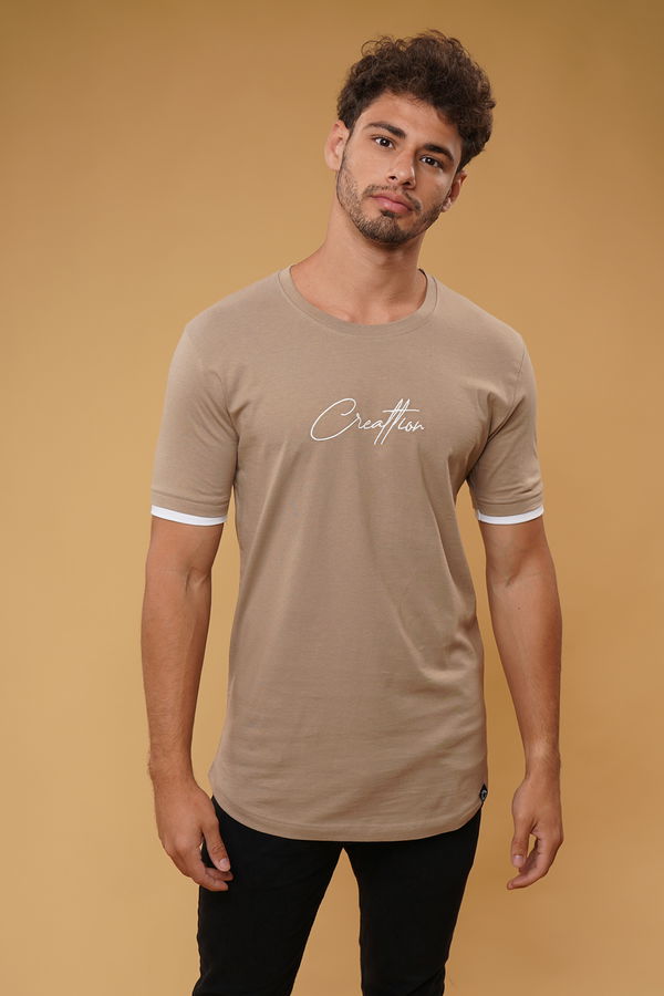 Gabria Bisiklet Yaka Eteği Oval T-shirt