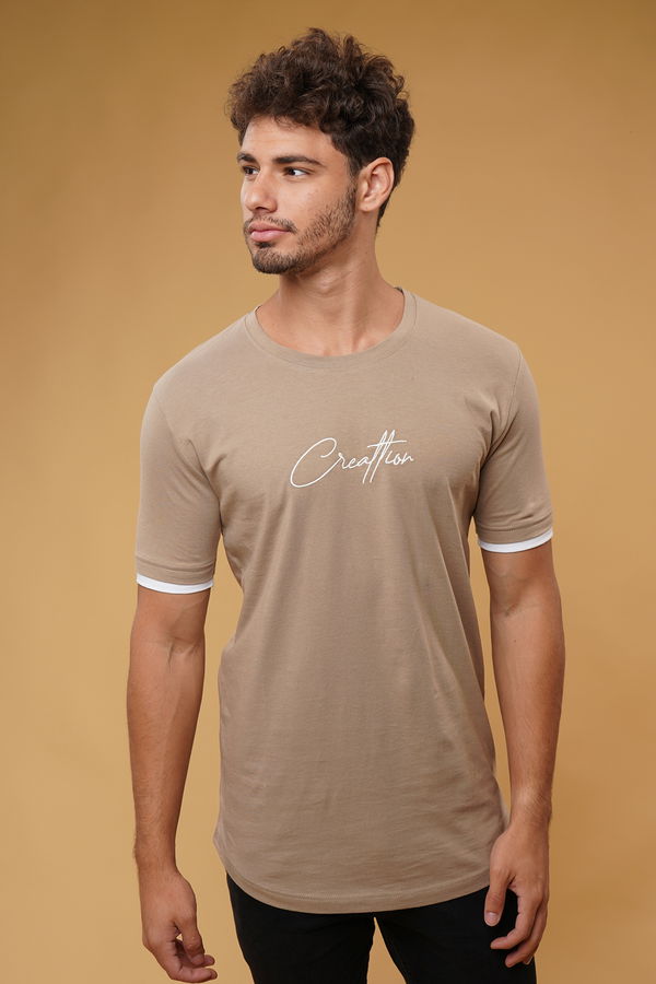 Gabria Bisiklet Yaka Eteği Oval T-shirt