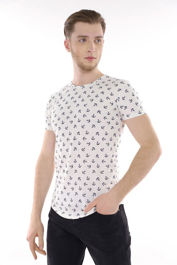 Bisiklet Yaka T-Shirt Beyaz Bisiklet Yaka T-Shirt Beyaz