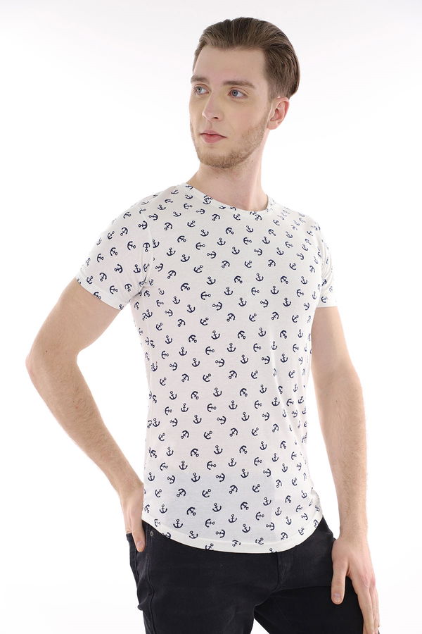 Bisiklet Yaka T-Shirt Beyaz Bisiklet Yaka T-Shirt Beyaz