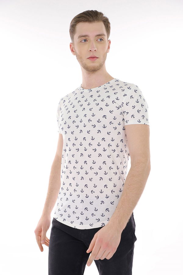 Bisiklet Yaka T-Shirt Beyaz Bisiklet Yaka T-Shirt Beyaz