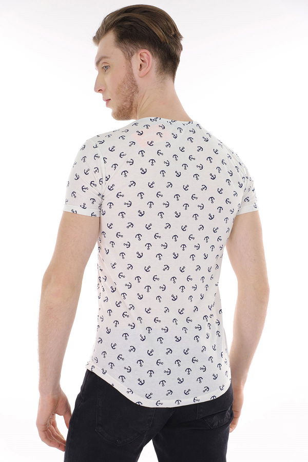 Bisiklet Yaka T-Shirt Beyaz Bisiklet Yaka T-Shirt Beyaz