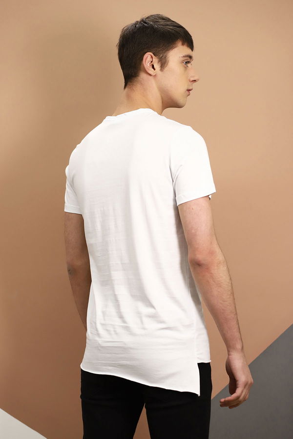Yan Fermuarlı T-shirt Beyaz Yan Fermuarlı T-shirt Beyaz
