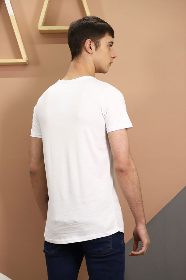 Bisiklet Yaka T-shirt Beyaz Bisiklet Yaka T-shirt Beyaz