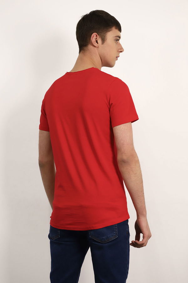 Bisiklet Yaka T-shirt Kırmızı Bisiklet Yaka T-shirt Kırmızı