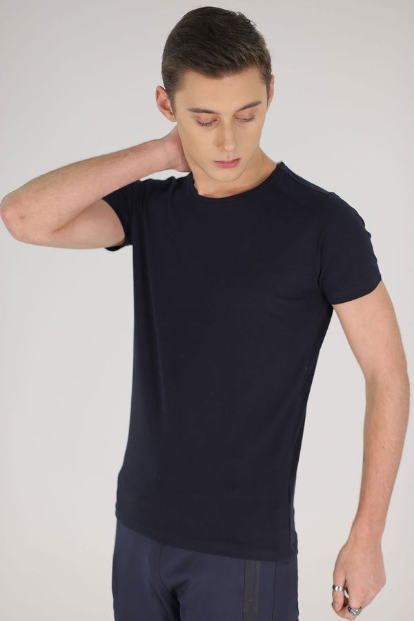 Bisiklet Yaka T-shirt LACIVERT Bisiklet Yaka T-shirt LACIVERT