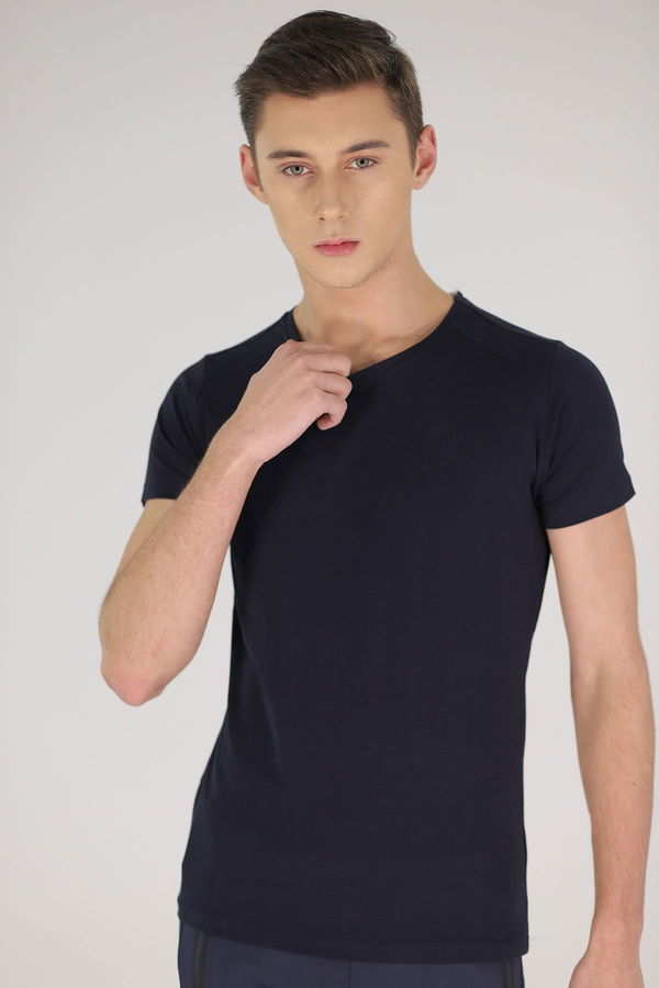 Bisiklet Yaka T-shirt LACIVERT Bisiklet Yaka T-shirt LACIVERT