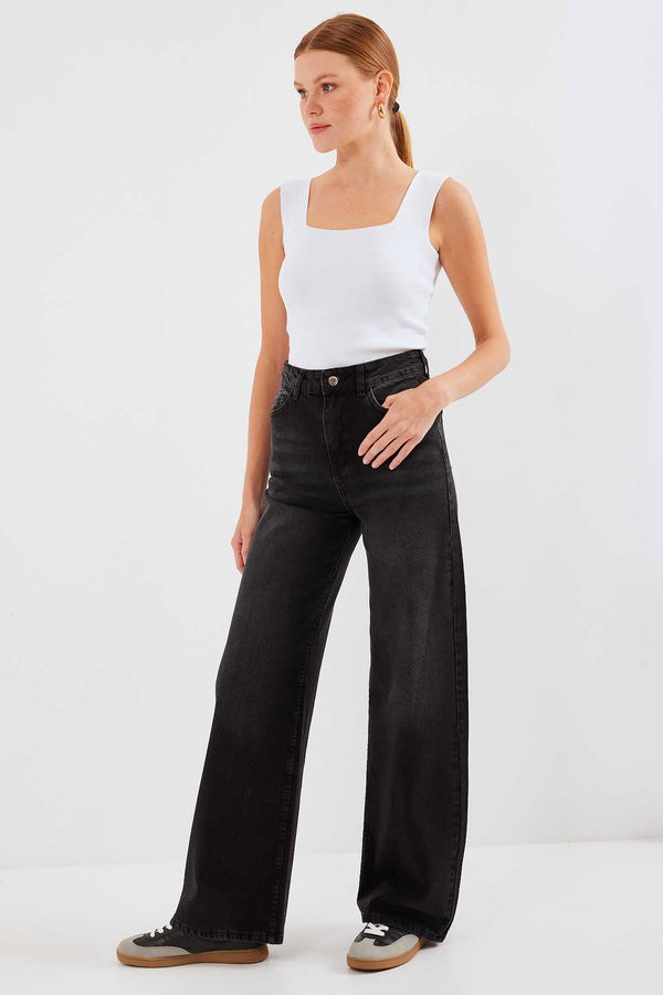 Gabria Bol Paça Jean Pantolon SİYAH Gabria Bol Paça Jean Pantolon SİYAH