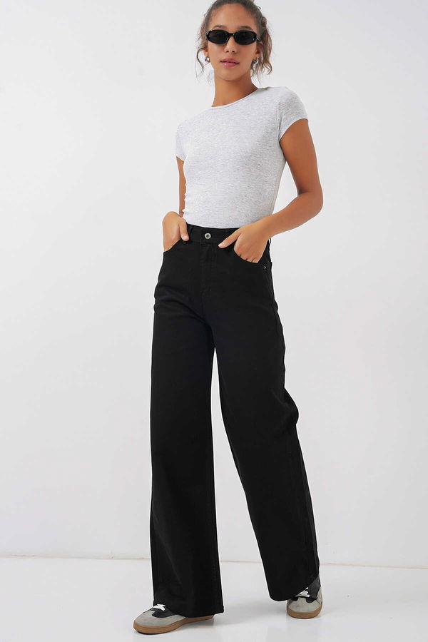 Gabria Bol Paça Jean Pantolon SİYAH Gabria Bol Paça Jean Pantolon SİYAH