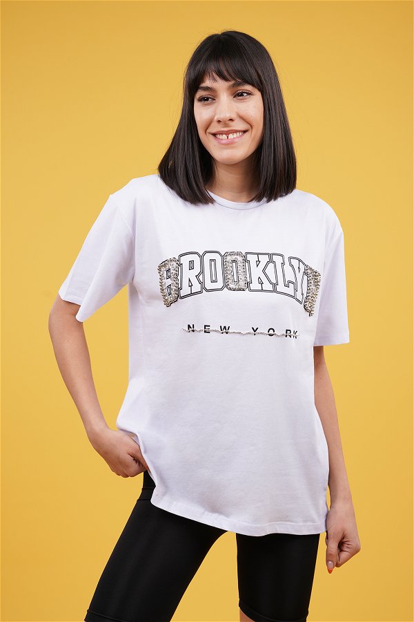 Gabria Brooklyn Yazılı T-shirt
