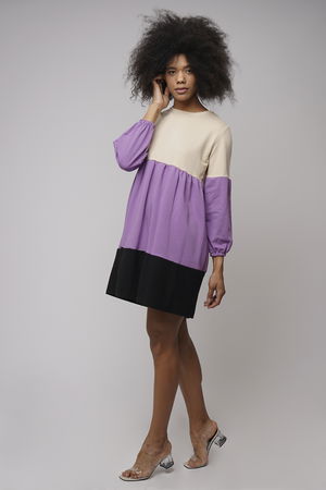 Gabria Büzgülü Renkli Elbise Gabria Büzgülü Renkli Elbise