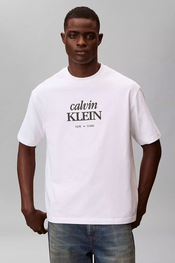 Calvin Klein Erkek Bisiklet Yaka T-shirt Beyaz