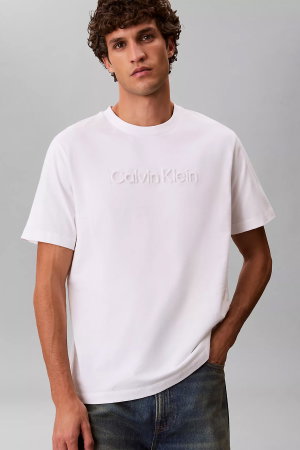 Calvin Klein Erkek Bisiklet Yaka T-shirt BEYAZ