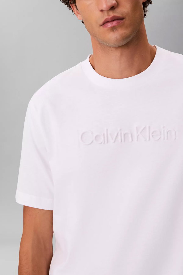 Calvin Klein Erkek Bisiklet Yaka T-shirt BEYAZ