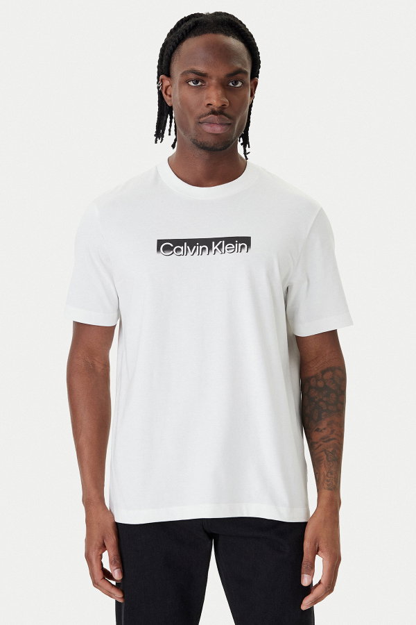 Calvin Klein Erkek Bisiklet Yaka T-shirt BEYAZ