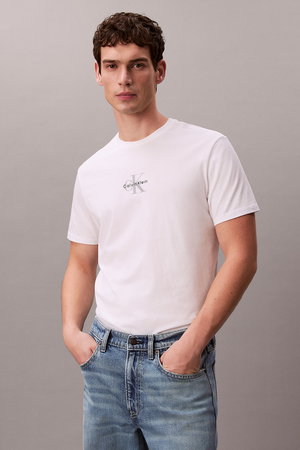 Calvin Klein Erkek Bisiklet Yaka T-shirt Beyaz