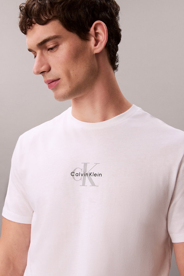 Calvin Klein Erkek Bisiklet Yaka T-shirt Beyaz
