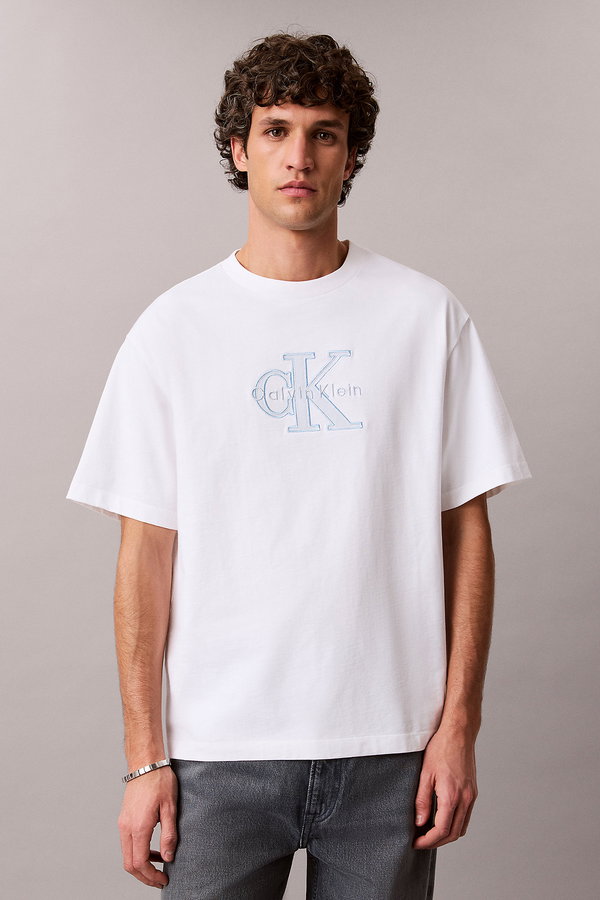Calvin Klein Erkek Bisiklet Yaka T-shirt Beyaz