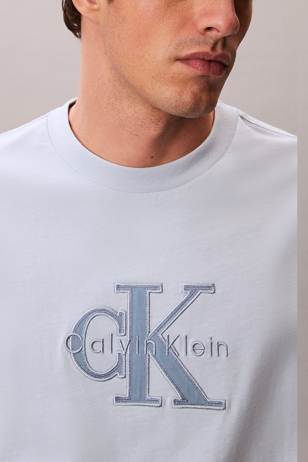 Calvin Klein Erkek Bisiklet Yaka T-shirt MAVI