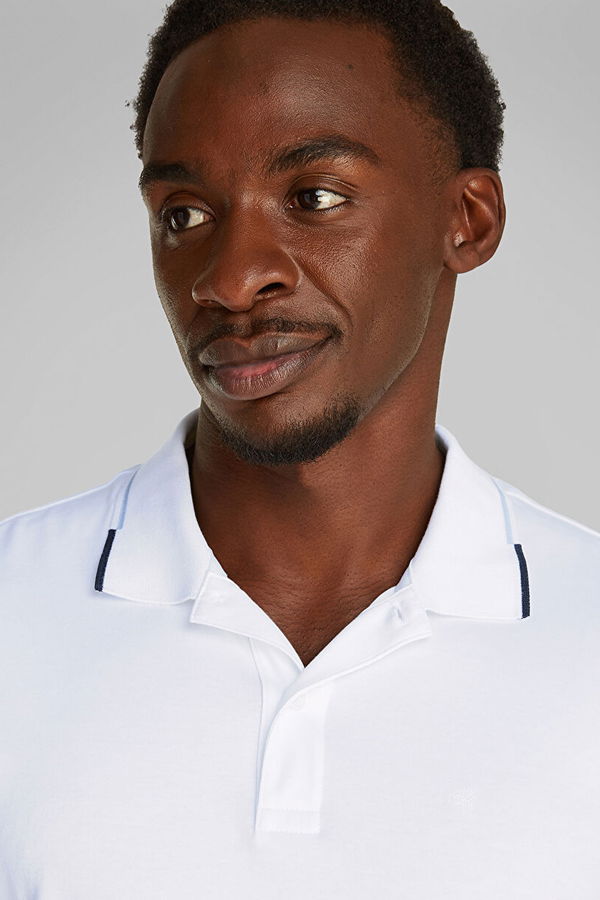Calvin Klein Erkek Polo Yaka Erkek T-shirt Beyaz