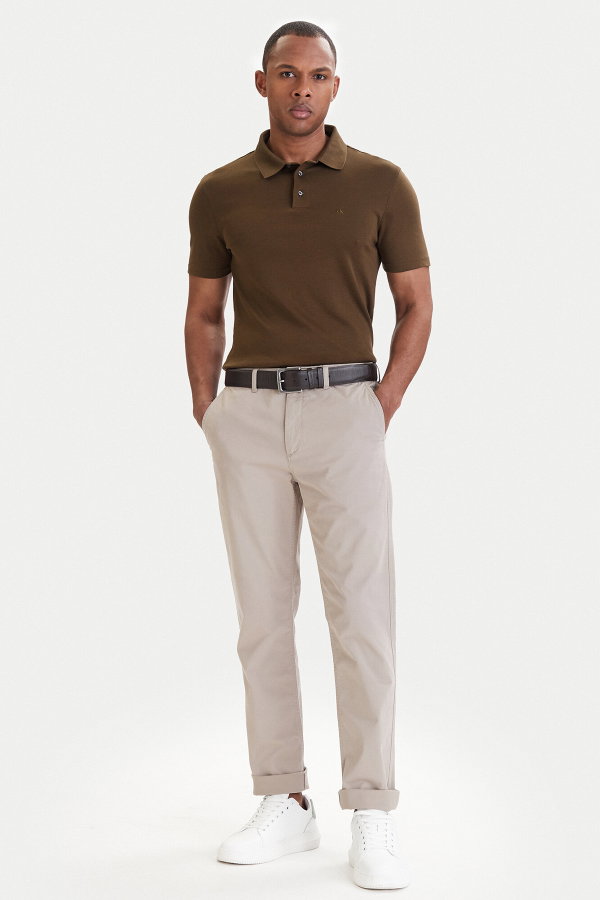Calvin Klein Erkek  Polo Yaka T-shirt HAKI