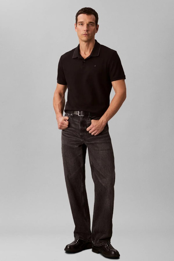Calvin Klein Erkek Polo Yaka T-shirt SIYAH