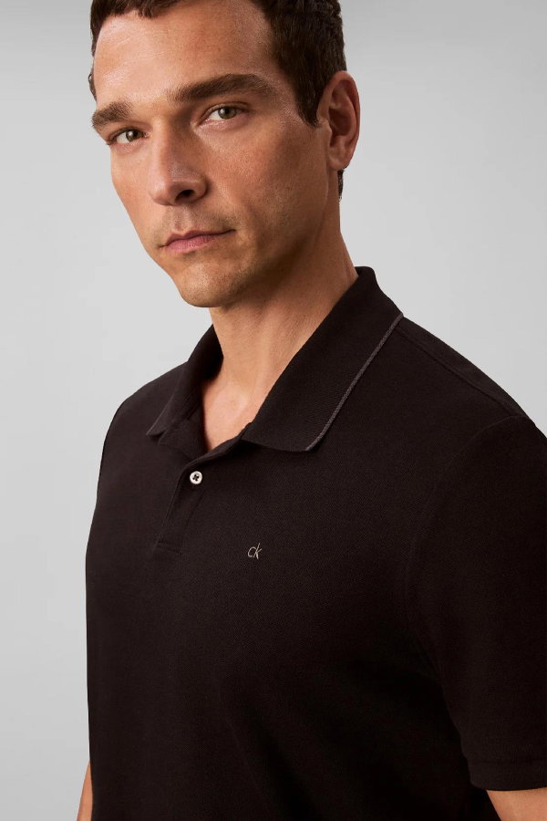 Calvin Klein Erkek Polo Yaka T-shirt SIYAH