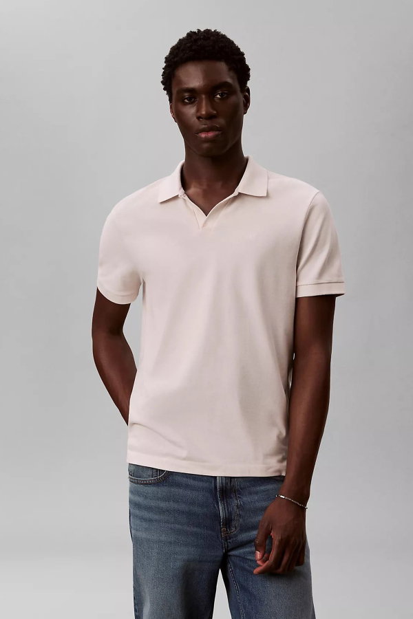 Calvin Klein Erkek Polo Yaka T-shirt KIRIKBEYAZ