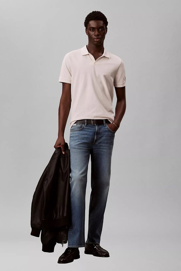Calvin Klein Erkek Polo Yaka T-shirt KIRIKBEYAZ