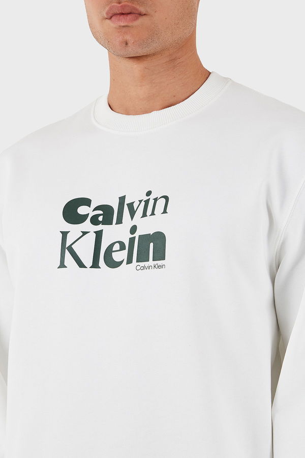 Calvin Klein Erkek Sweatshirt Beyaz