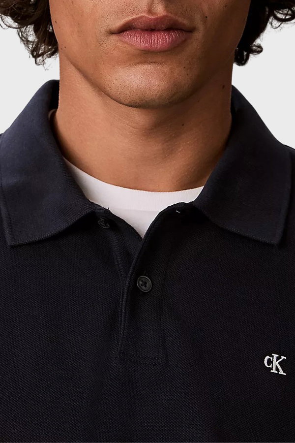 Calvin Klein Erkek Uzun Kollu Polo Yaka T-shirt SIYAH