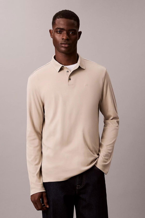 Calvin Klein Erkek Uzun Kollu T-shirt BEJ
